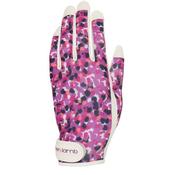 Green Lamb Isla Printed Leather Trim Glove Medium Petal