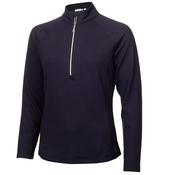 Green Lamb Molly Textured Zip Neck Top 8 Navy image