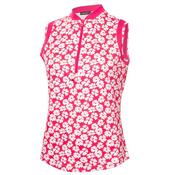Green Lamb Odessa S/less Printed Polo 8 Carnation Print image