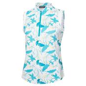 Green Lamb Odessa S/less Printed Polo 8 Sixties Print image