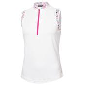 Green Lamb Odessa S/less Printed Polo 8 White Festival Print image