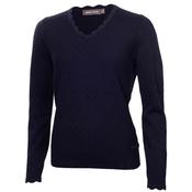 Green Lamb Oonagh Trellis Vee Neck Sweater 8 Navy
