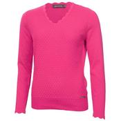 Green Lamb Oonagh Trellis Vee Neck Sweater 8 Raspberry / Pink