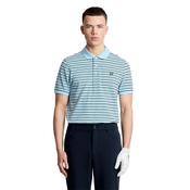 Lyle &amp; Scott Gents Stripe Polo Shirt Small Breeze Blue/ Dark Navy/ Pink image