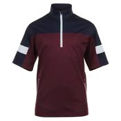 Sunderland Gents Cortina H/S WindShirt Small Mulberry - Navy - Silver