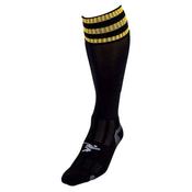 Precision 3 Stripe Pro Football Socks - Adult - Black/Gold UK Size 7-11