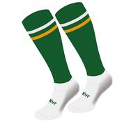 McKvr Pro Long 2 Bar Socks - Adult - White/Green/Gold/White