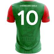 McKvr Cherbourg Gaels LGFA Numbered Home Jersey - Adult - Green/Red image