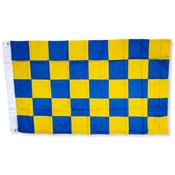 Mc Keever Sports Royal/Gold 5' x 3' Chequered Flag image