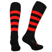 Atak Full Leg Hooped Socks - Adult - Black/Red image