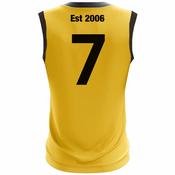 McKvr Manchester Mosquitoes AFL Numbered Playing Vest - Youth - Saffron/Black