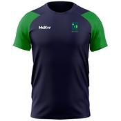 McKvr Squash Ireland Core Pro Tech Tee - Youth - Navy/Emerald Green
