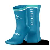 McKvr Clifford Mid Sock - Girls - Turq/White