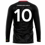 McKvr Cherbourg Gaels GAA Numbered Away LS Jersey - Adult - Black/Green image