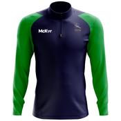 McKvr Fencing Ireland Core Pro 1/4 Zip Top - Adult - Navy/Emerald Green