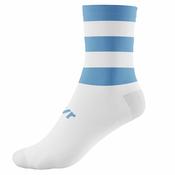 McKvr Pro Mid Hooped Socks - Youth - White/Sky Blue image