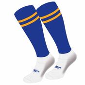 McKvr Pro Long 2 Bar Socks - Youth - Royal/Amber/White Foot
