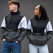 McKvr Retro Shell Hooded Half Zip Jacket - Adult - Charcoal/Black/White image