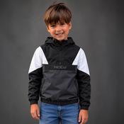 McKvr Retro Shell Hooded Half Zip Jacket - Youth - Charcoal/Black/White image