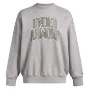 Under Armour Rival Fleece Oversized Varsity Crew - Womens - Halo Grey/Green image