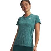 Under Armour Tech Twist V-Neck Short Sleeve Tee - Womens - Rack Green/White image