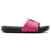 Under Armour Ansa Fixed Sliders - Girls - Black/Pink Surge/Black