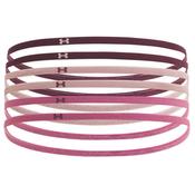 Under Armour Mini Elastic 6-Pack Headbands - Womens - Dark Maroon/Fuchsia Dusk/Pink