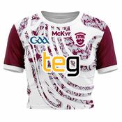 McKvr Westmeath GAA Edge Cropped Training Jersey - Girls - White/Maroon image
