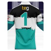 McKvr Westmeath GAA Numbered Goalkeeper Jersey - Adult - White/Black/Turq