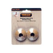 Trojan Plastic Rosettes Woodgrain (Pair) - White Oak