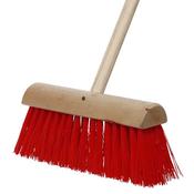 Yard Brush with Handle - Red