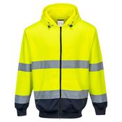 Portwest High Visibility Two-Tone Zipped Hoodie - L / Yellow and Navy
