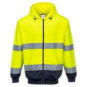 Portwest High Visibility Two-Tone Zipped Hoodie - Size S / Yellow and Navy