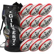 Gilbert G-TR4000 Rugby Ball 12 Pack with Carry Bag | Size 4 image