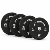 Hit Fitness 140kg Commercial Black Rubber Bumper Plate Set image
