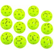 Zoft Indoor Pickleballs (Flo Green) | 12 Pack
