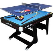 Riley 5ft Folding Pool Table with Table Tennis Table | Blue image