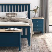 Harlo 3 Drawer Bedside Table - Navy image