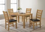 Columbus Light Oak 4 Foot Table &amp; 4 Columbus Padded Chairs image
