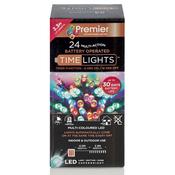 24 Multi-action Battery Led Lights Multi-coloured | LB131957M