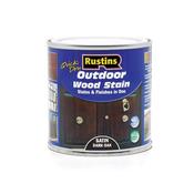 Rustins Quick Dry Outdoor Woodstain Satin Dark Oak 250ml |r690131