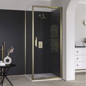 Eto Infold Door 900mm Brushed Brass With Clear Glass | ETOIF90BRBC