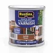 Rustins Q/d Poly Varnish Satin Teak 250ml | R695015