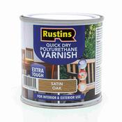 Rustins Q/d Poly Varnish Satin Dark Oak 250ml | R695017