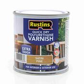 Rustins Quick Dry Poly Varnish Satin Pine 250ml | R695021
