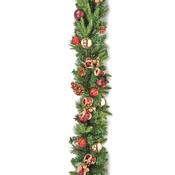 Red Bow Garland With Bauble &amp; Cones 1.8m | DF237039