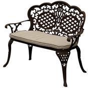 Ballygowan Love Seat With Cream Cushion | Hammered Bronze image