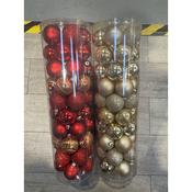 60mm Multi Glitter Finish Baubles (Pack of 50) | Choose Colour