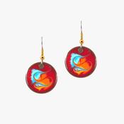Red Small Drop Earrings — Meab Enamels image