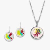 Leia Silver Pendant &amp; Earrings Set — Meab Enamels